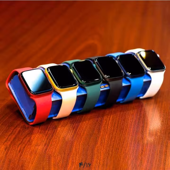 ساعت هوشمند طرح اپل واچ با جعبه کادو چوبی رنگ صورتی زیباارسال رایگان گارانتی 6ماهه