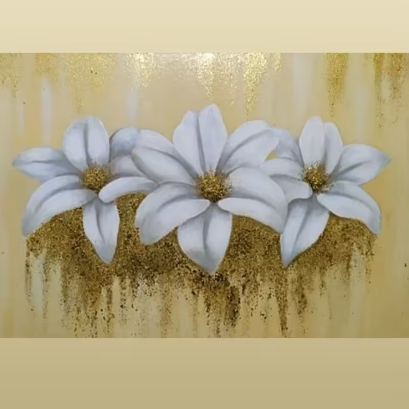 نقاشی رنگ روغن 50در70 ورق طلا نقاشی