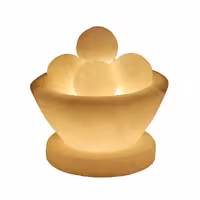 آباژور  سنگ نمک کاسه و گوی پایه سنگی کد 401 