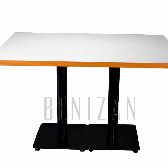 میز بارسا( دو پایه)  رویهmdf با روکش پلاستیک( وکیوم شده و 16 میل)( پس کرایه)