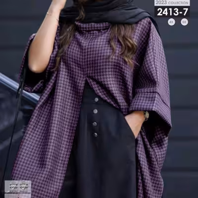 مانتو جلو بسته سایز بزرگ 2413