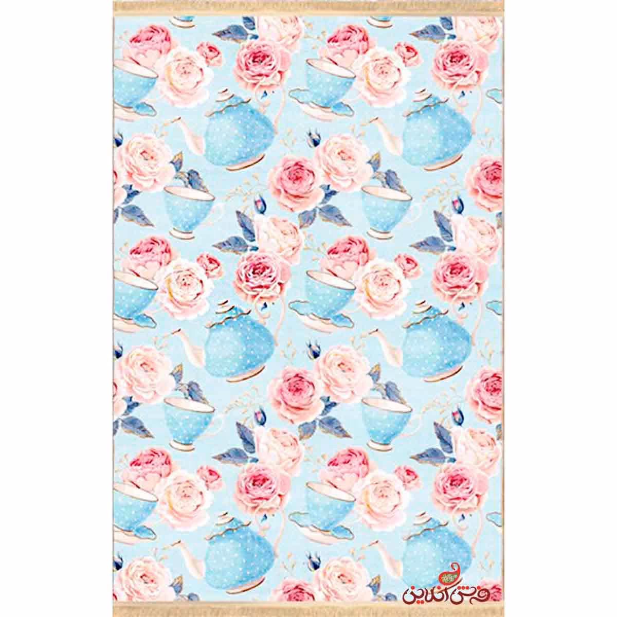 فرش ماشینی کلاریس کلکسیون مدرن کد  100435 آبی