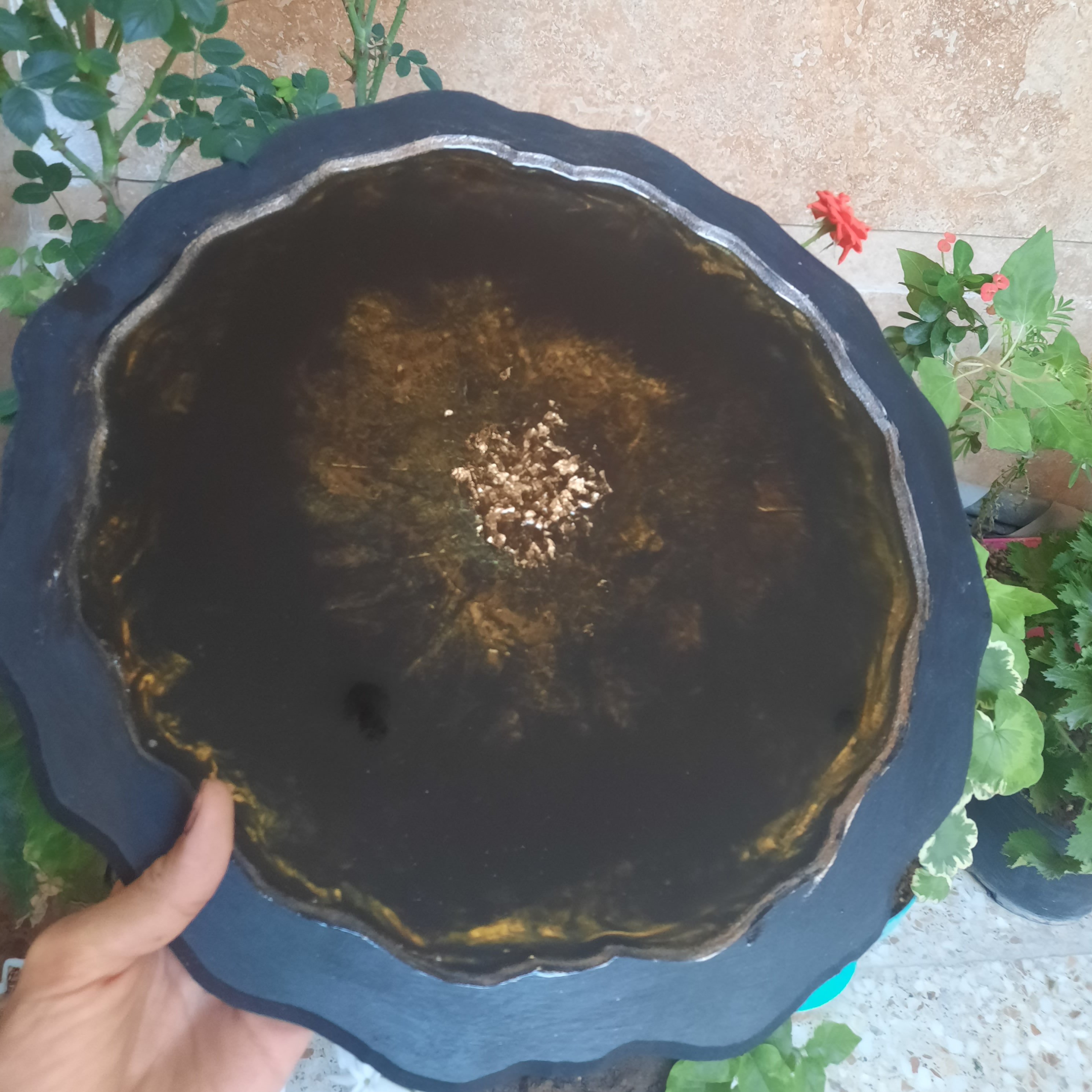 سینی گرد چوب و رزین