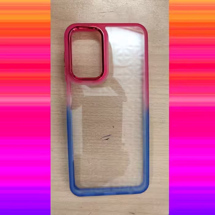 گارد PC شفاف متال ایرون دو رنگ جعبه دار اورجینال Samsung Galaxy A23 رنگ آبی قرمز