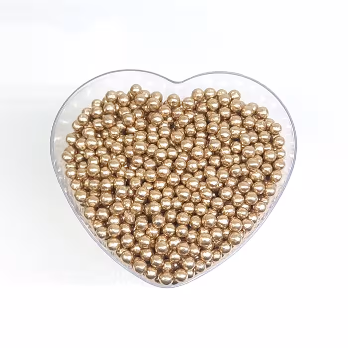 مروارید خوراکی تزئینی رنگ طلایی سایز دو