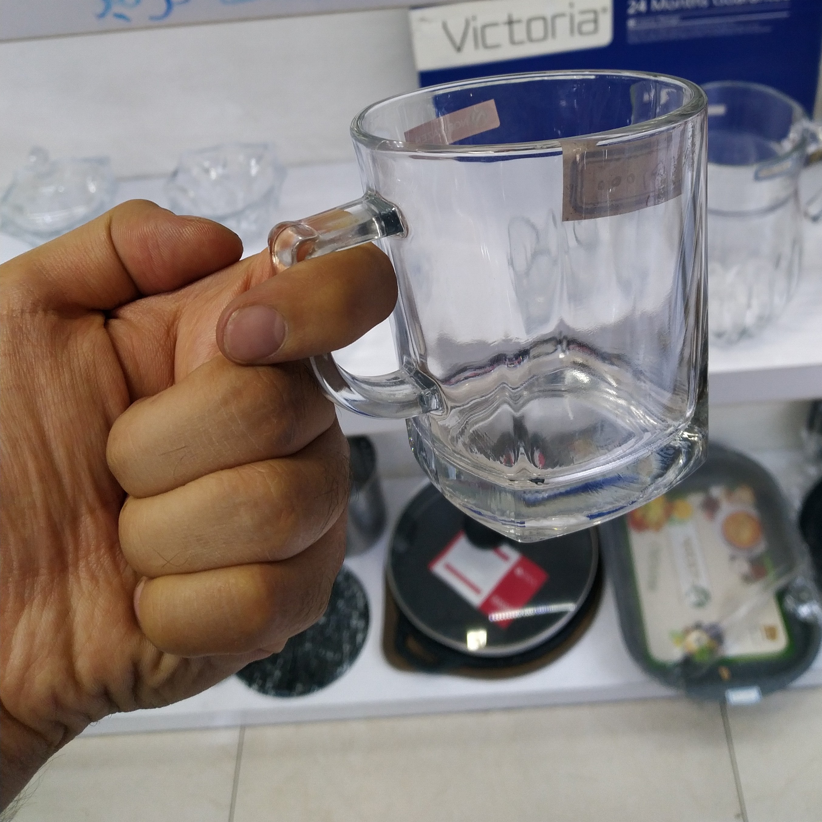 لیوان کف مربع بلور سفید درجه یک و نشکن