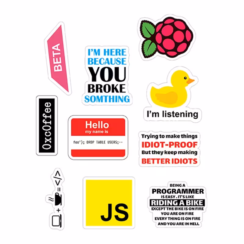 استیکر لپتاپ-پک ده عددی-طرح برنامه نویسی-کد06-سفارشی