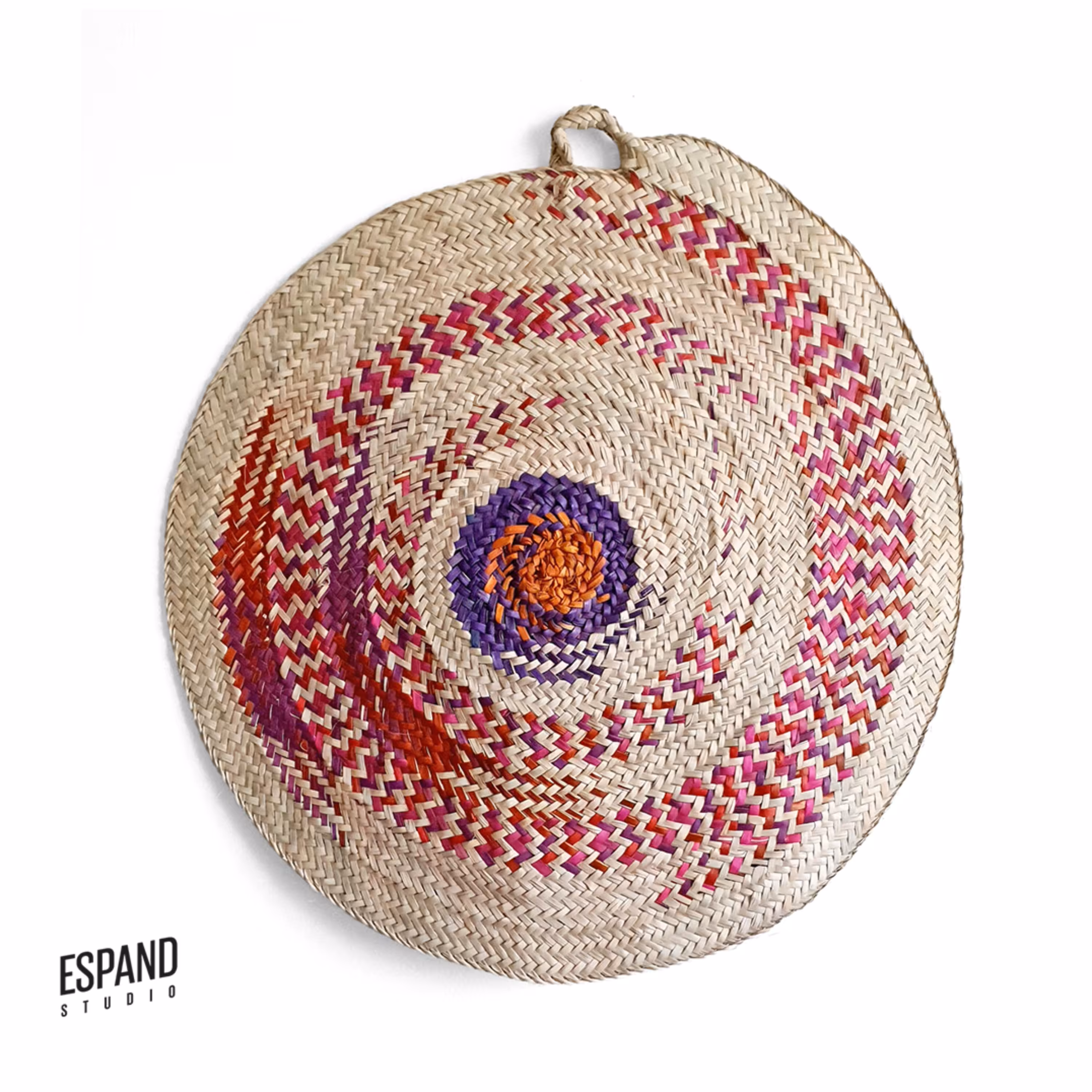 سفره حصیری رنگی طرح عناب - ساخته شده از برگ نخل  سایز80 سانتی از برند اسپند