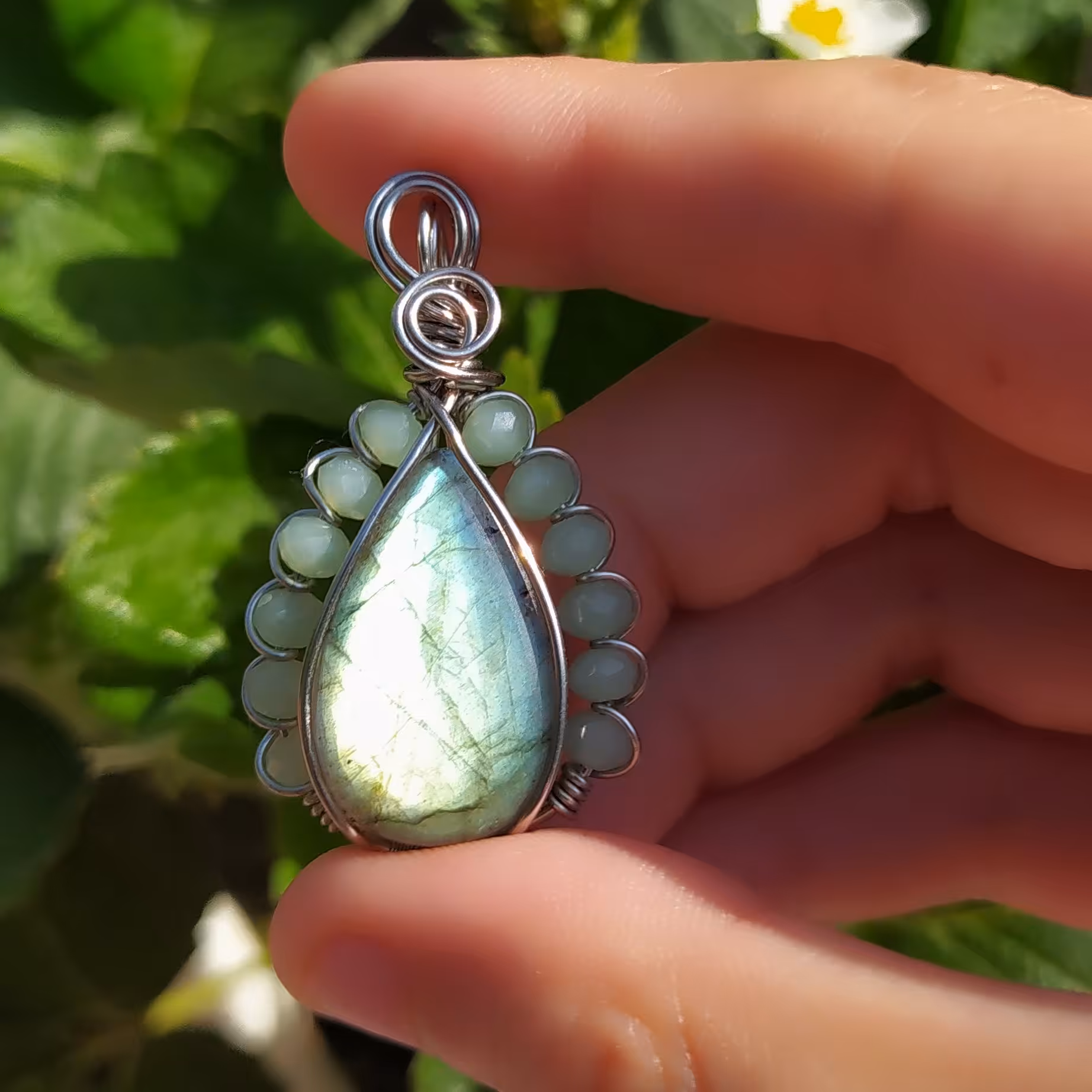 گردنبند لابرادوریت اصل استیل