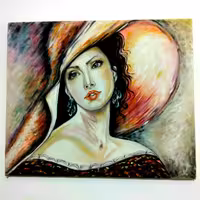 نقاشی پرتره ،سبک رنگ وروغن سایز 50در70،گالری هنری محسنی