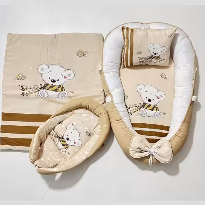 تشک گارد دار نوزاد 4 تیکه طرح خرس
