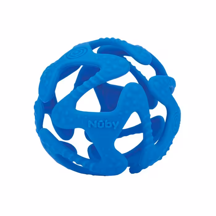 دندانگیر تمام سیلیکونی 3  ماه نابی NUBY طرح توپ آبی
