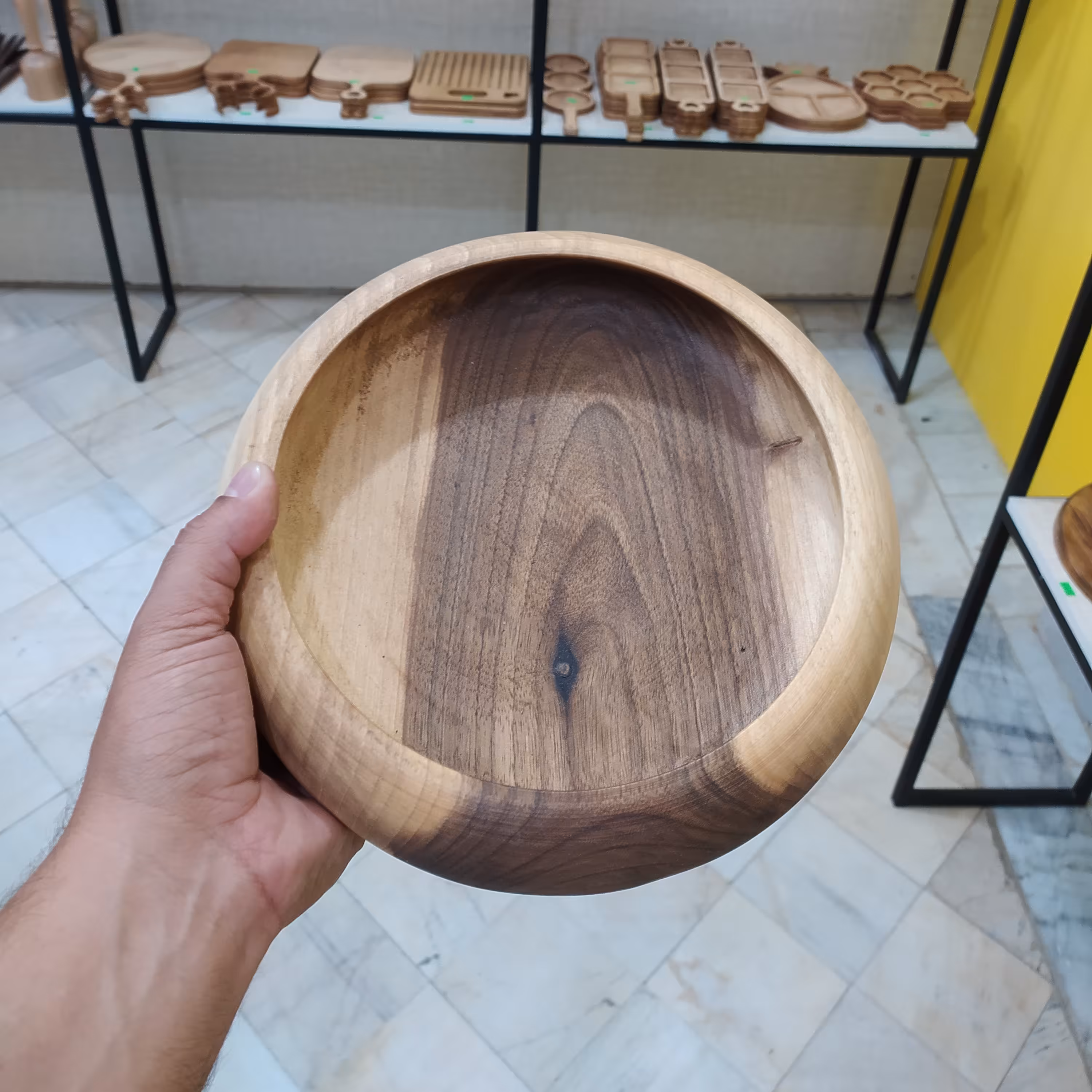 کاسه  آجیل چوبی گردو قطر 25 سانت قابل شستشو