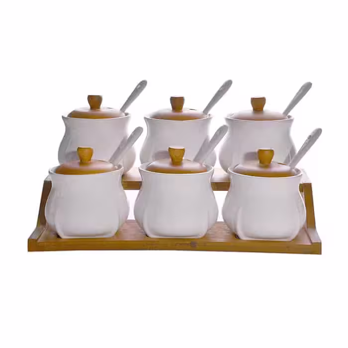 ست جا ادویه 6 عددی پایه دار