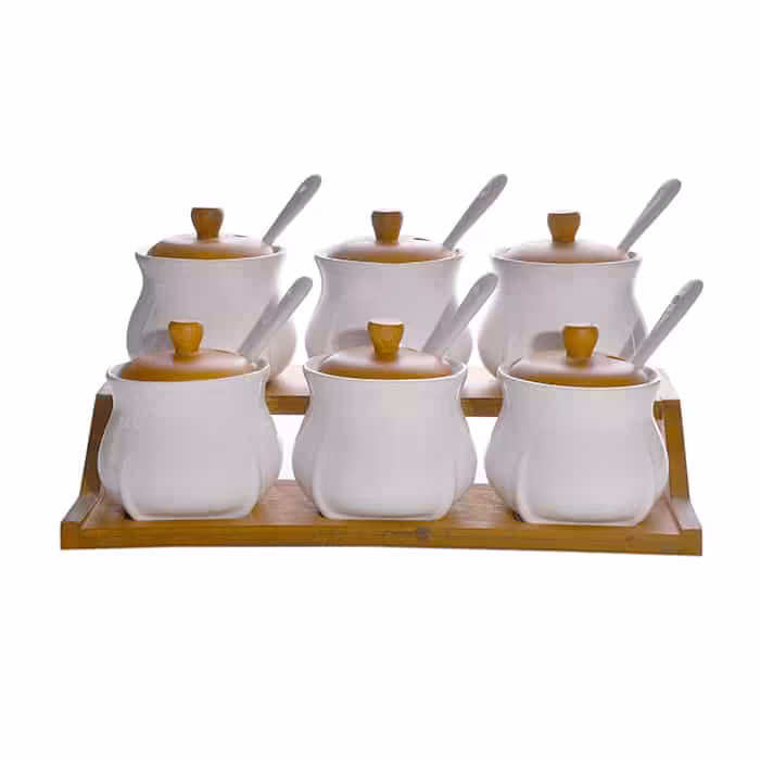 ست جا ادویه 6 عددی پایه دار