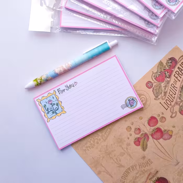 برگه یادداشت طرح نامه بسته50تایی ابعاد13در8سانت