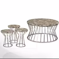 میز جلو مبلی میز  عسلی میز جلو مبلی مدل ستونی گرد میز فلزی ابکاری شده میز  مدرن شیک پذیرایی 2