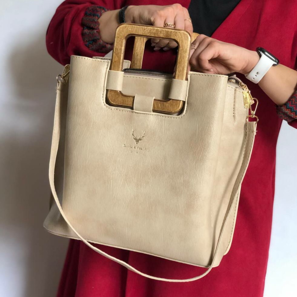 کیف زنانه دسته چوبی خارجی