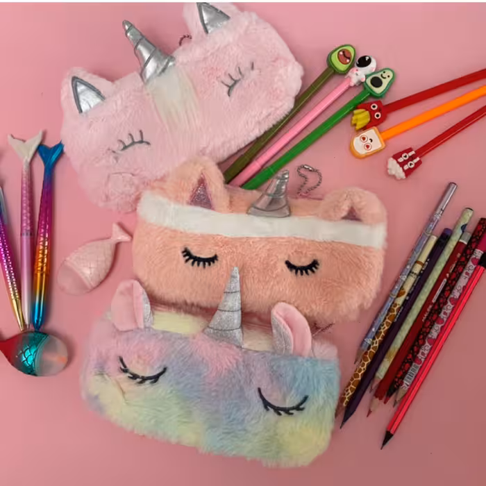 جامدادی کیوت پولیشی یونیکورن ناز کیفیت عالی استر دوزی. و گلدوزی شده لمه دار نرم