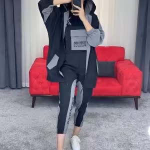 ست مانتو هودی سوییشرت شلوار بیلر