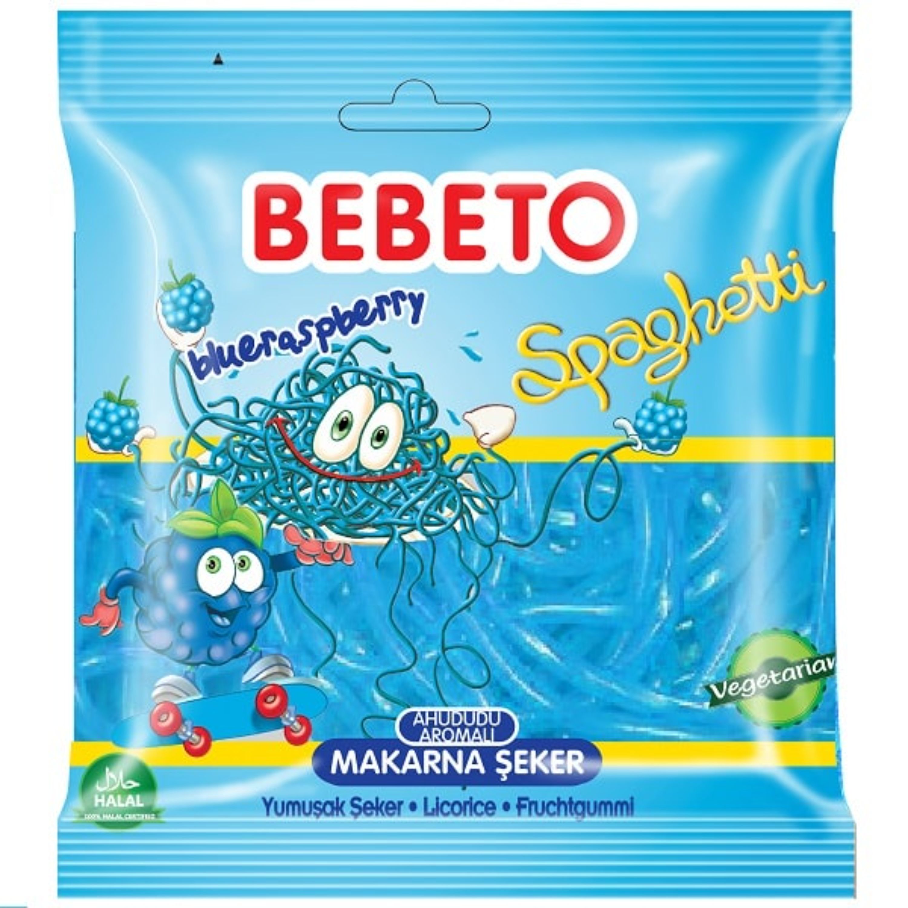 پاستیل رشته ای با طمع تمشک bebeto