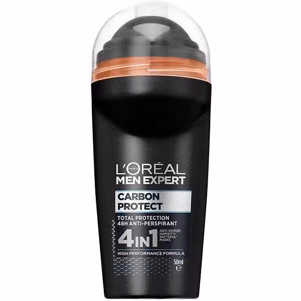 مام رول 4in1 ضد تعریق مردانه لورال Loreal مدل CARBON PROTECT حجم 50 میل
