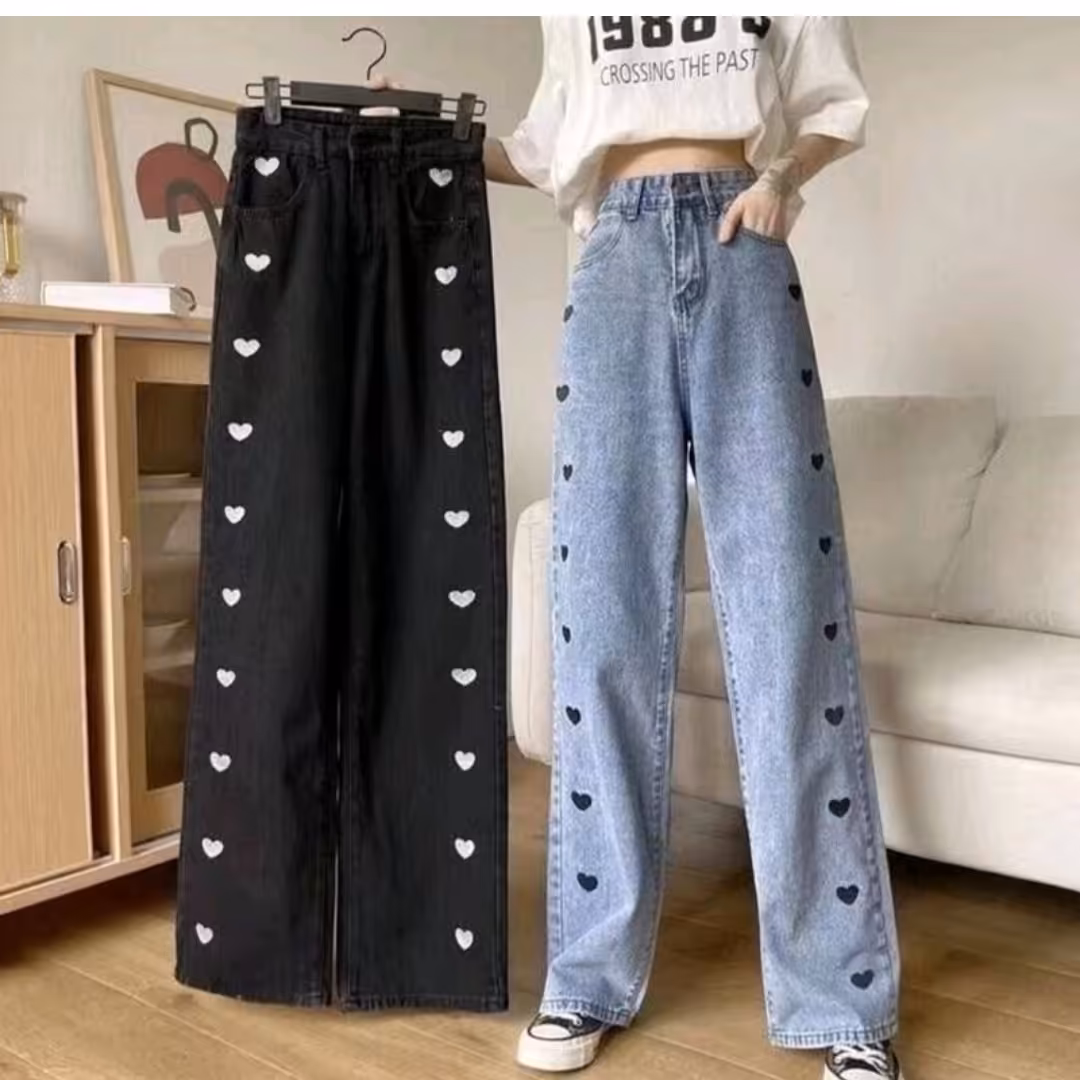 شلوار بگ طرح قلب