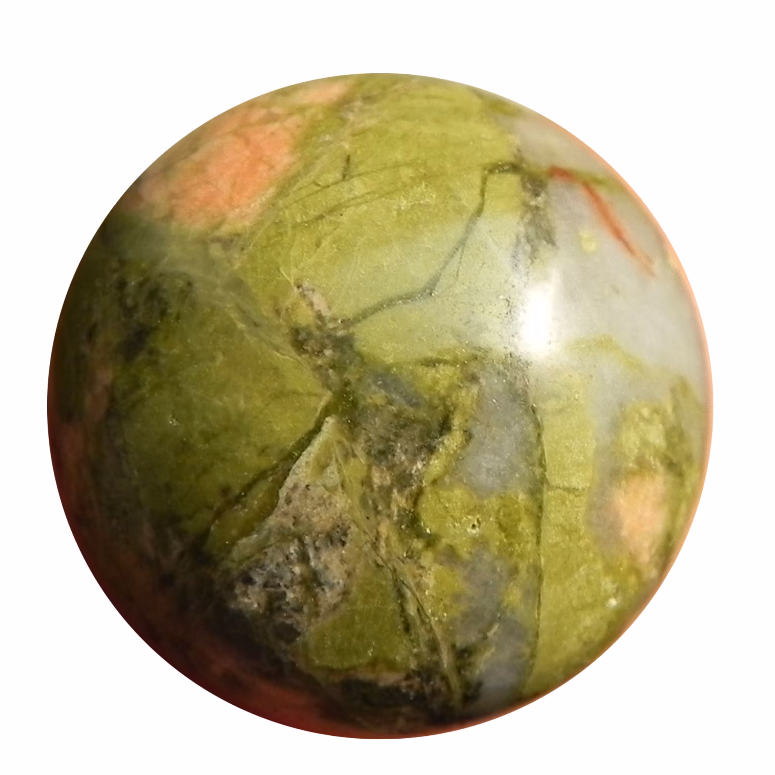 نگین اوناکیت معدنی سرخ و سبز  گرد تراش مناسب انگشتری و آویز کد1