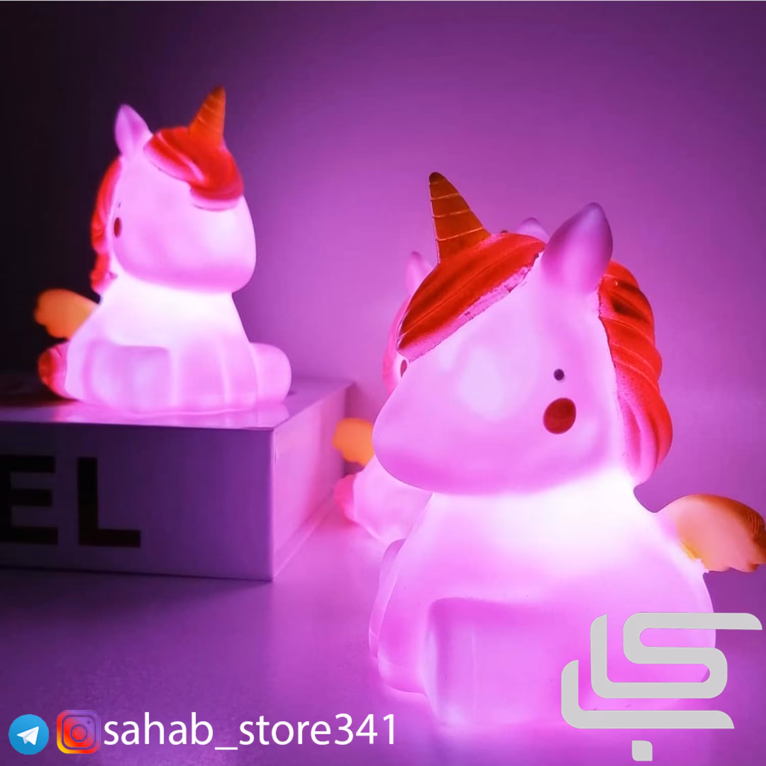 چراغ خواب سیلیکونی یونیکرن رنگ صورتی