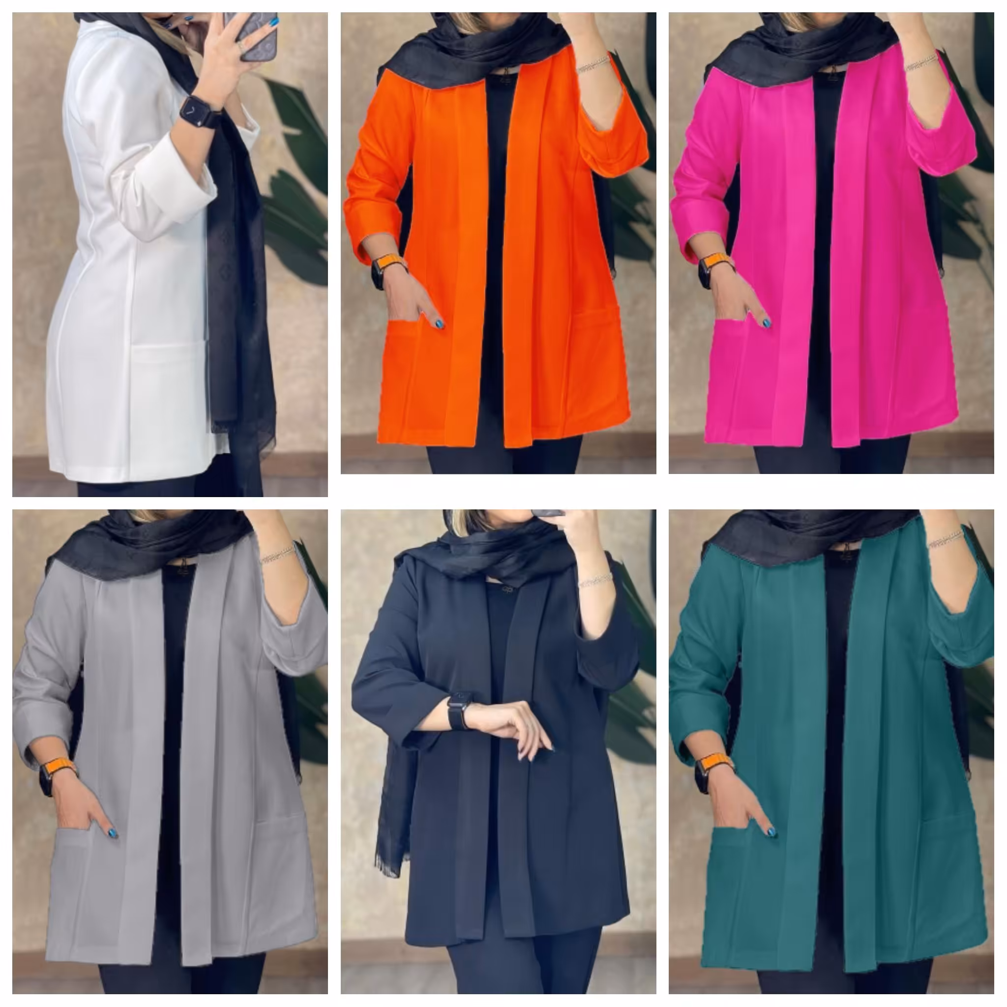 مانتو کتی جنس داکرون در 6 رنگبندی جنس داکرون فیری سایز 38 تا 46