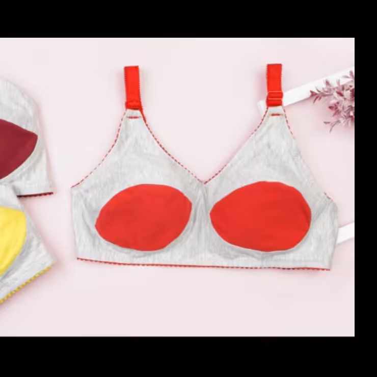 سوتین طوسی ملانژ سایز بزرگ 90 تا 100