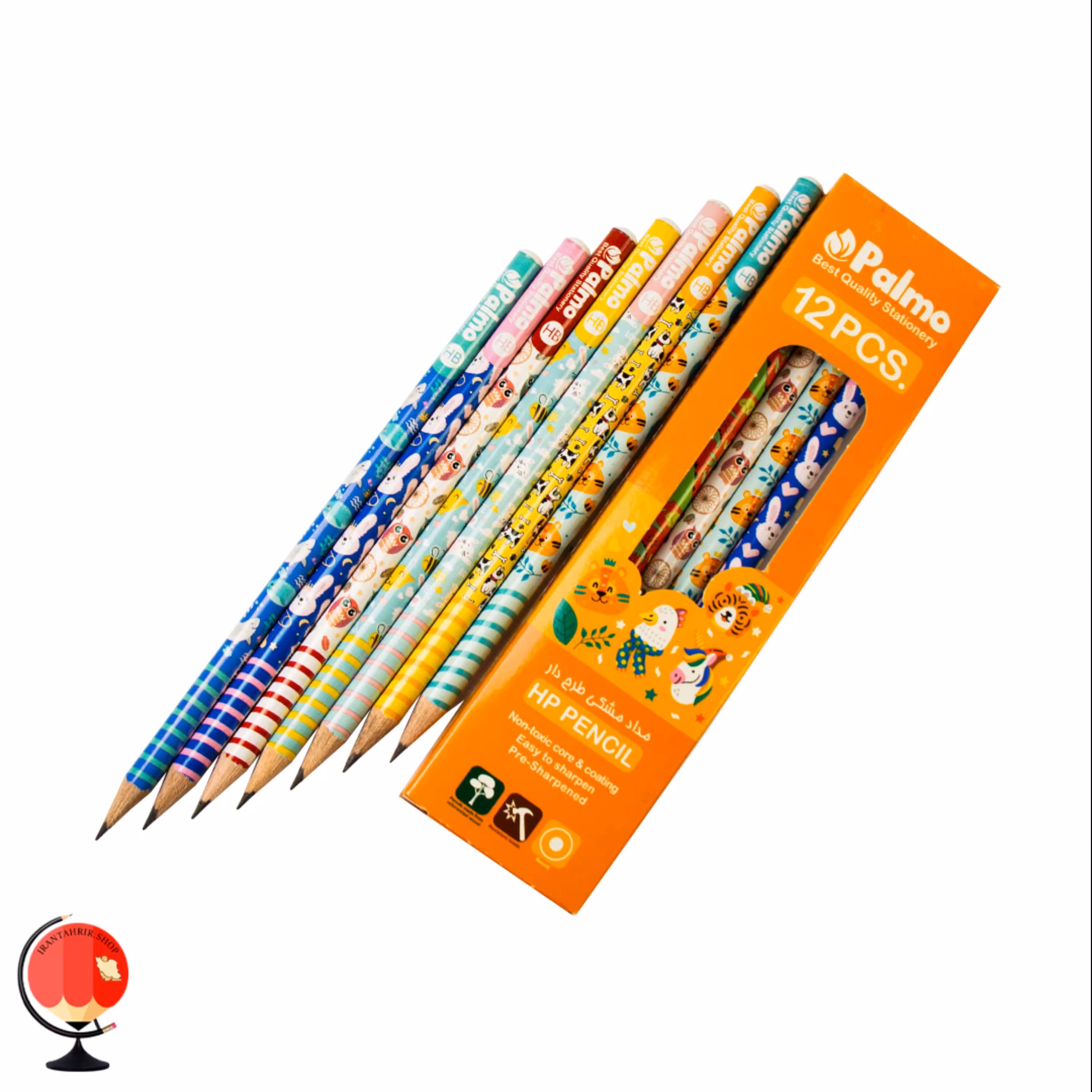 مداد مشکی پالمو HB بسته 12 عددی طرح بچگانه کد12612