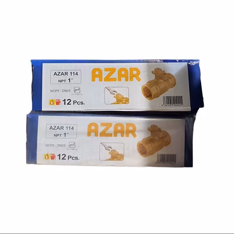 شیر گازی قفل شونده آذران 114 سایز 1 کارتن36 عددی،شیرالات