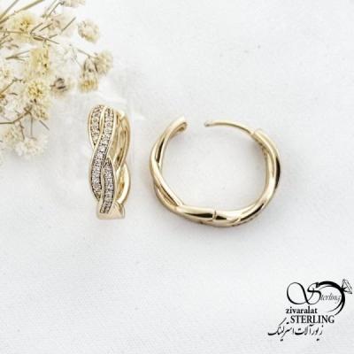 گوشواره ژوپینگ کلیپسی طرح طلا کد 17625