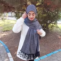 هدشال پاییزه آنغوره رنگ طوسی آریتا اسکارف