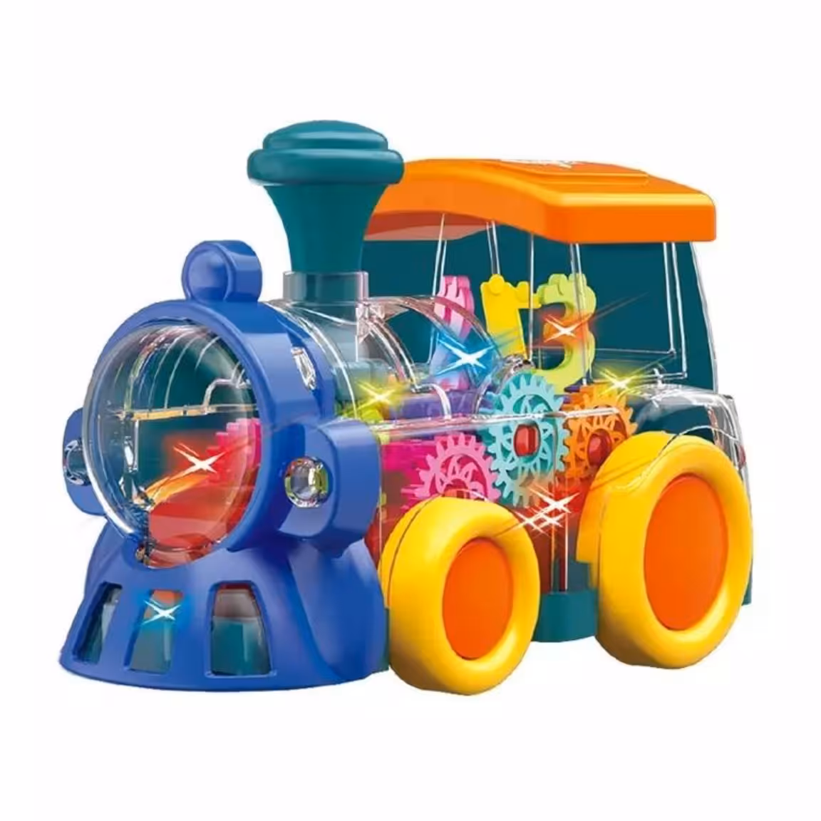قطار چرخ دنده اسباب بازی موزیکال 