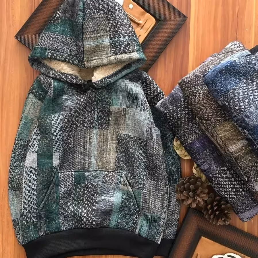 هودی تک  بچگانه داخل خزدار ضخیم 50 و 55