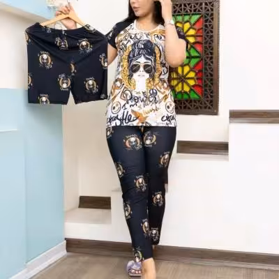 ست سه تیکه تیشرت.شلوار.شورتک(ارسال رایگان.قبل از خرید حتما موجودی بگیر