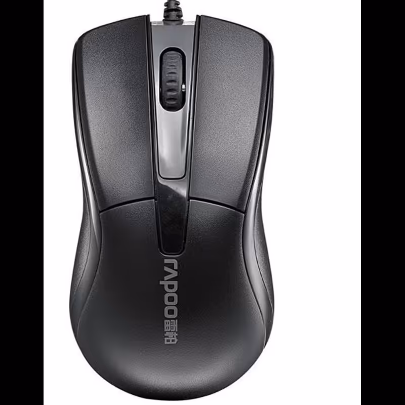ماوس اپتیکال باسیم رپو مدل Rapoo Optical Wired Mouse 1600 DPI Black N1162