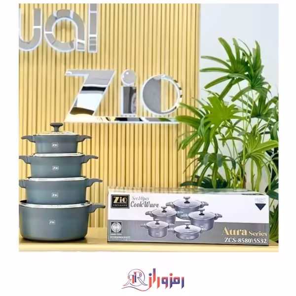 سرویس قابلمه 10 پارچه چدن اصل زیو مدل Z-8580