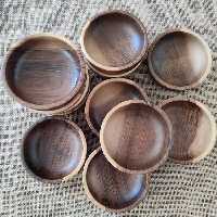 پیاله چوبی خراطی شده چوب گردو قطر9 و 10