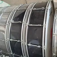 طبل بزرگ اندازه صد و شصت  فلزی   نو آک  به همراه چوب و کمر طبل 