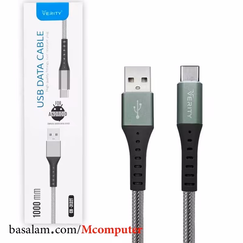 کابل فست شارژ تایپ سی وریتی مدل Verity CB3132T-B