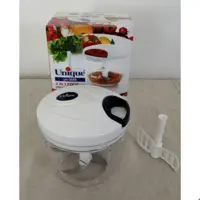 خردکن دستی یونیک 5تیغه مدل UN-3009 دارای پره پلاستیکی همزن. دارای درب پلاستیکی برای کاسه.قطر کاسه 13سانت وعمق آن 11 سانت