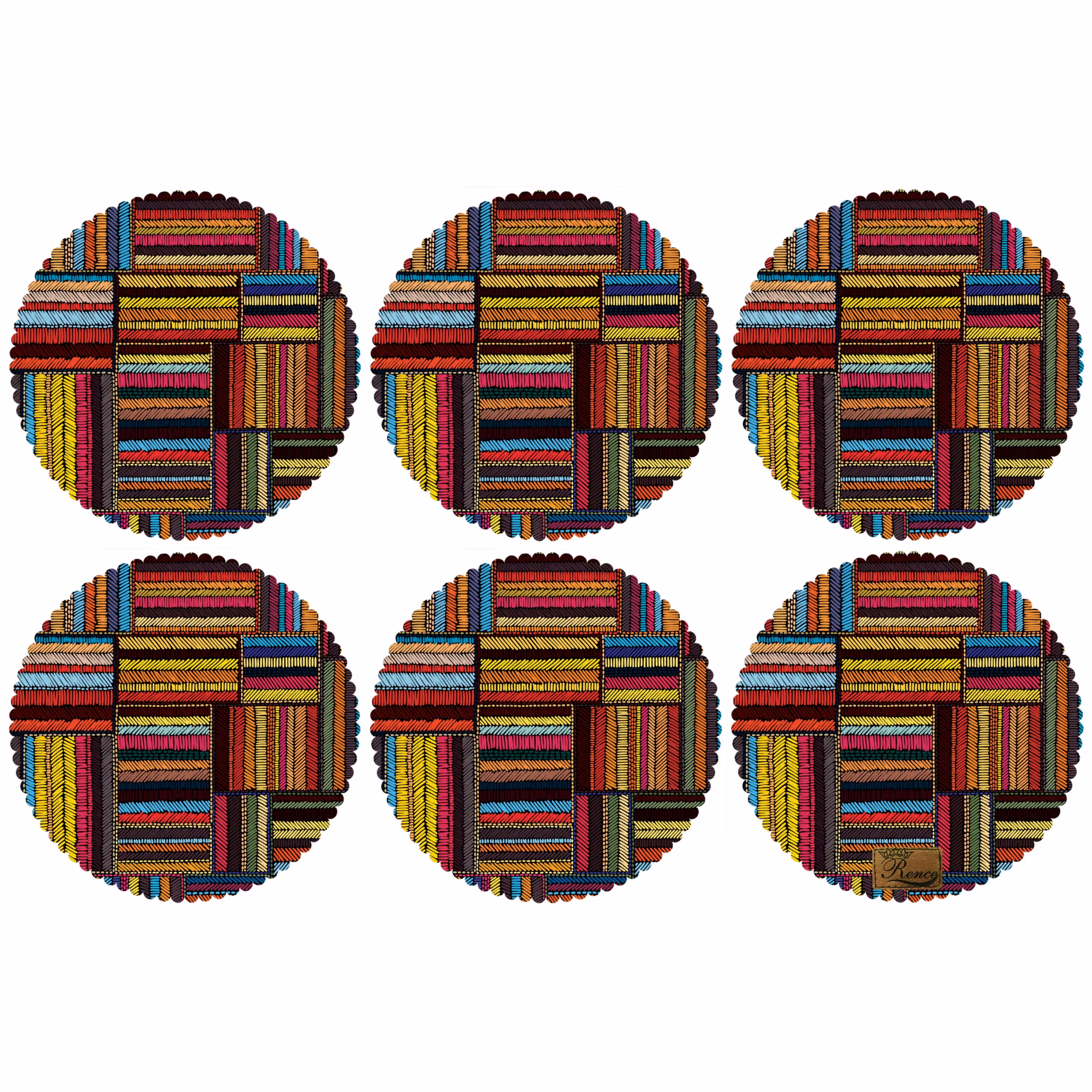 زیر بشقابی دایره ای پارچه مخمل سایز 30 در 30 مدل U2-546 شرکت رنس