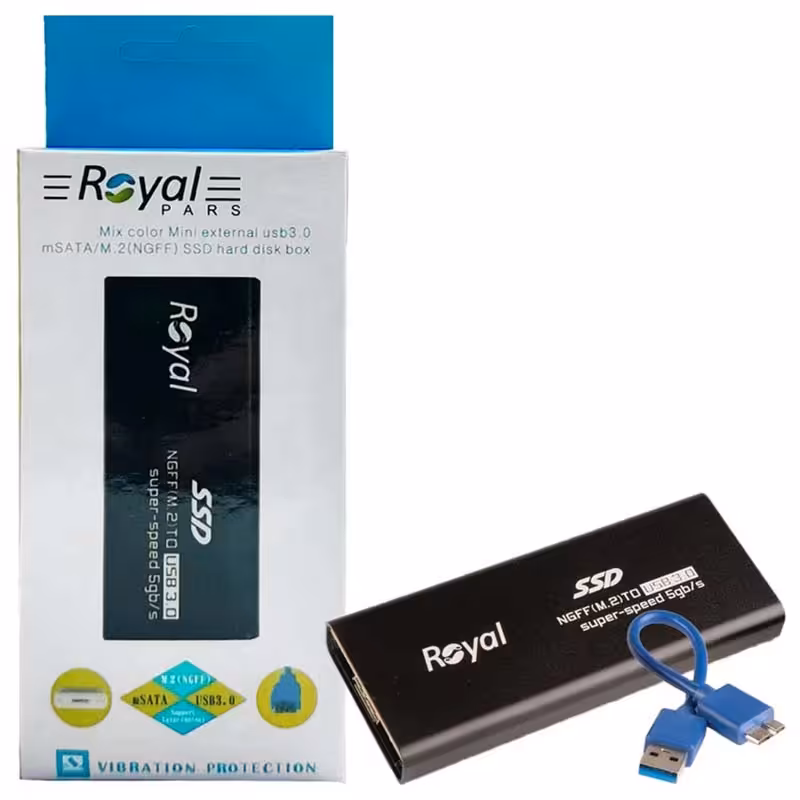 باکس SSD mSATA/M2 USB3 رویال Royal M2NGFF