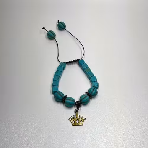 دستبند آبی رنگ فیروزه ایی