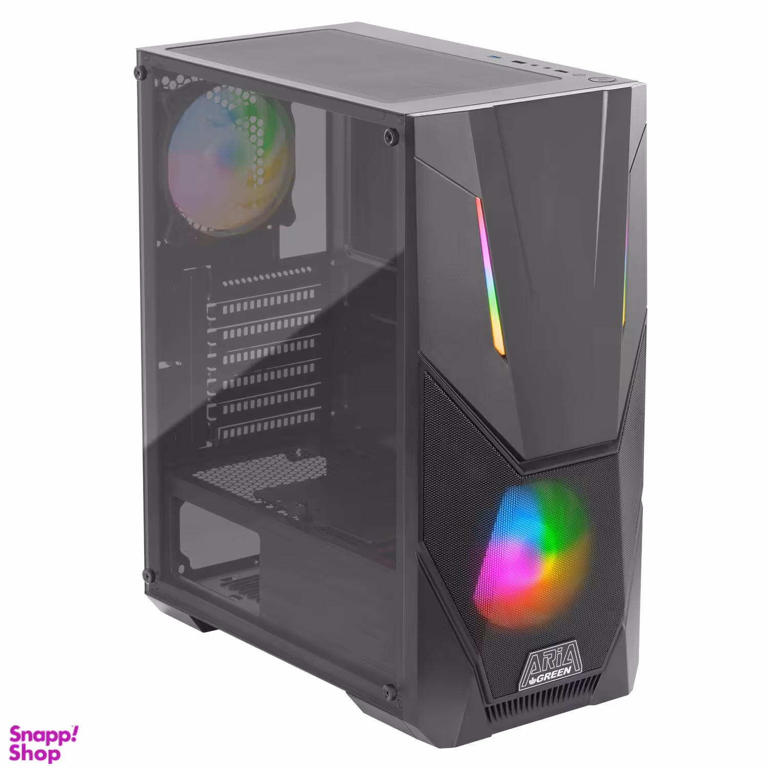 کیس کامپیوتر گرین (Green) مدل Aria رنگ مشکی