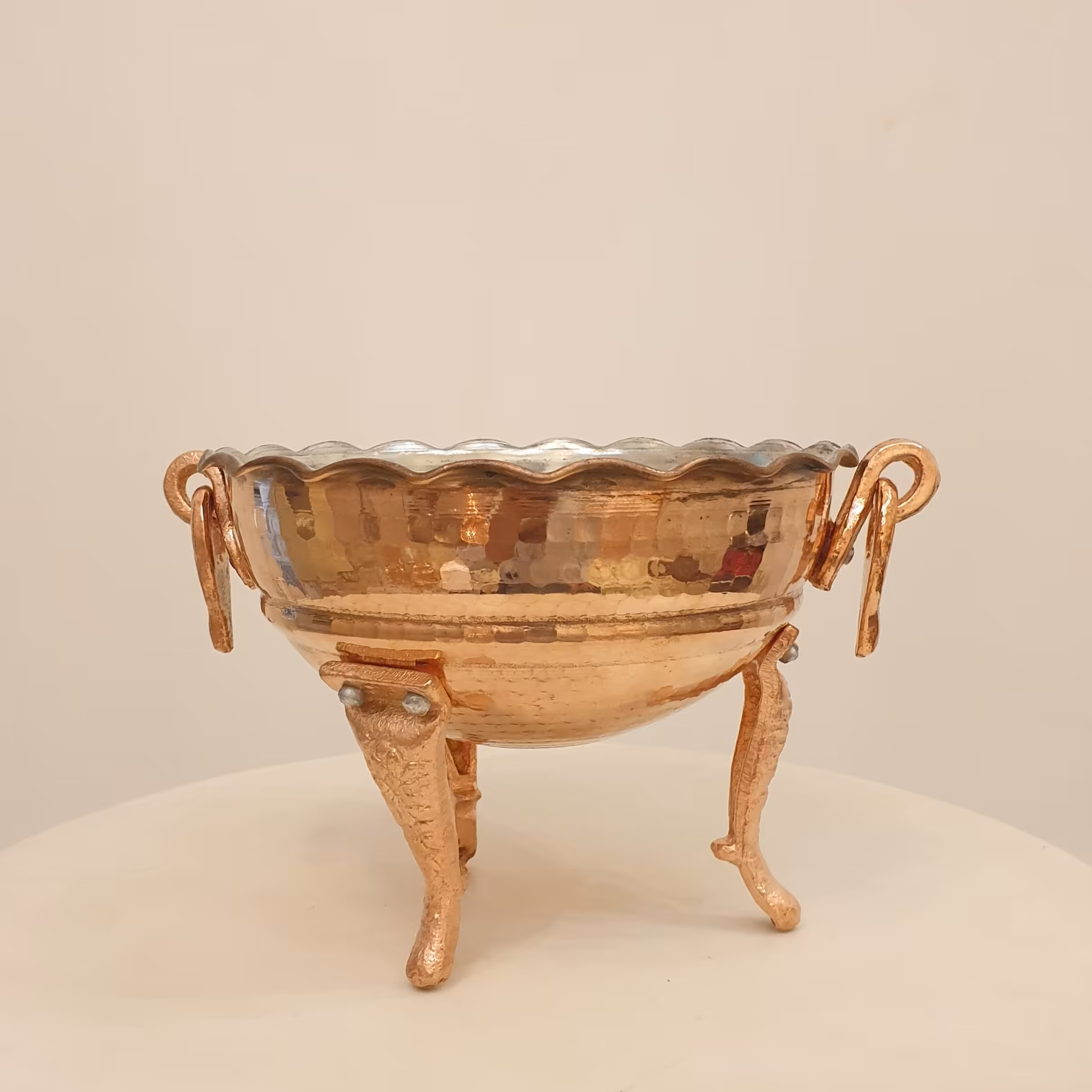 کاسه وارمری پایه بلند مسی قطر16
