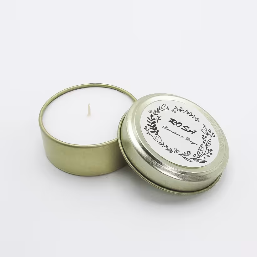 شمع فانتزی جعبه فلزی در رنگ های متنوع وقابل اجرادر رنگ دلخواه  